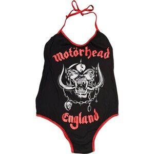 Motörhead Black and Red Halter Bodysuit
